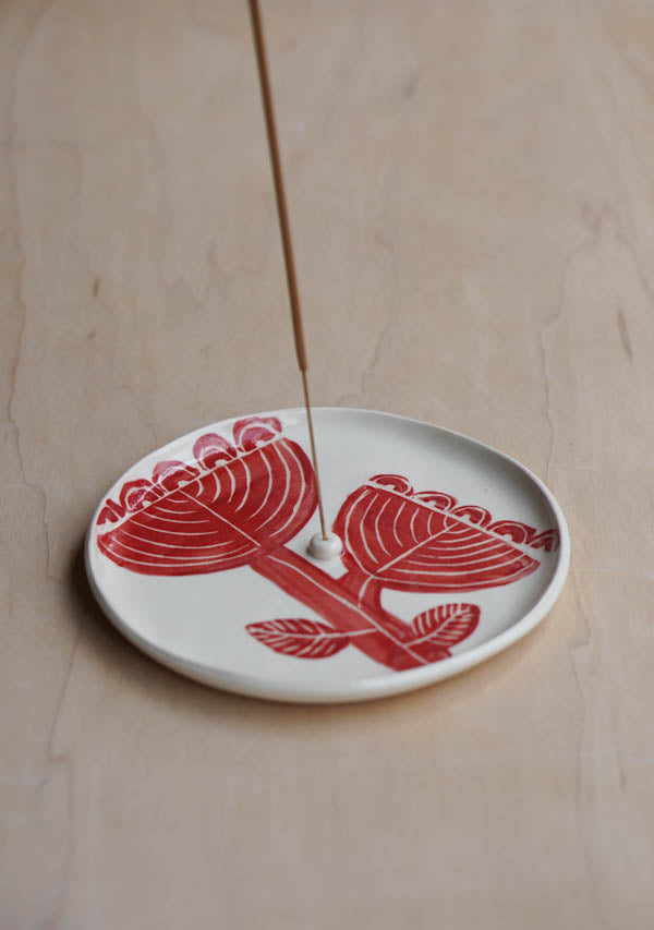 Red flower #2 incense holder