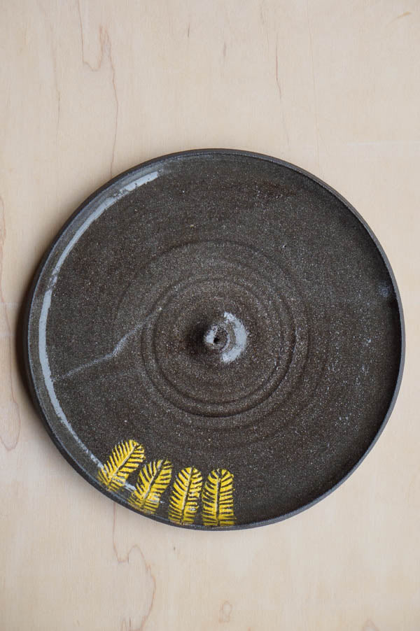 Yellow feather - incense holder