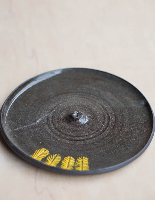 Yellow feather - incense holder