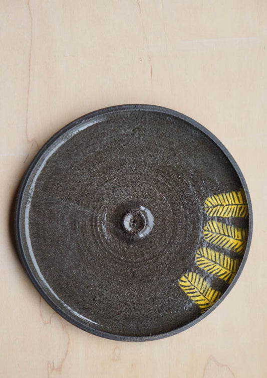 Yellow feather #2 - incense holder