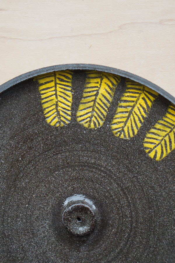 Yellow feather #2 - incense holder