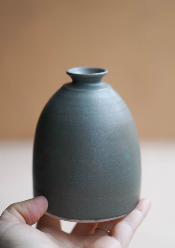 Rustic blue small vase #4