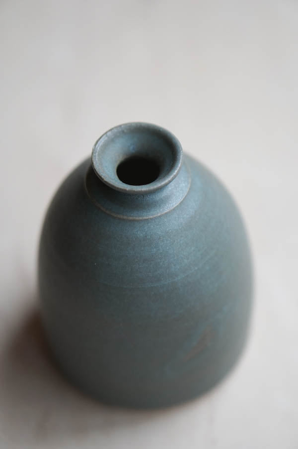 Rustic blue small vase #4