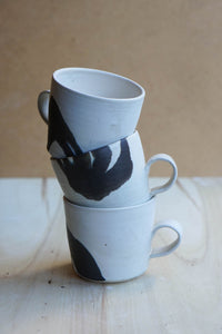 black & white handmade mugs