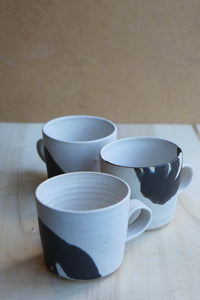 black & white handmade mugs