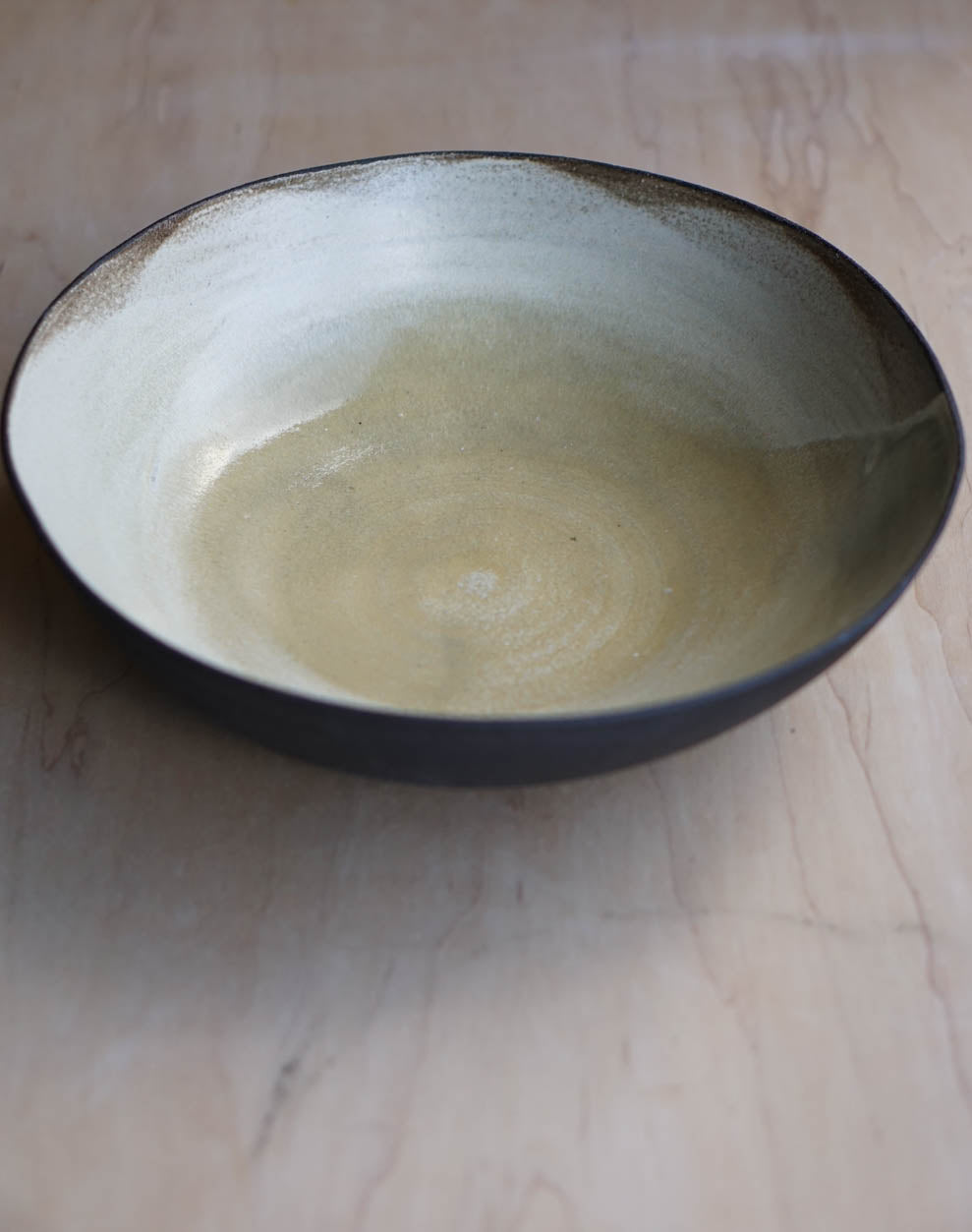 Big black serving bowl