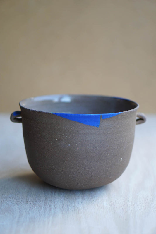 Blue & brown planter