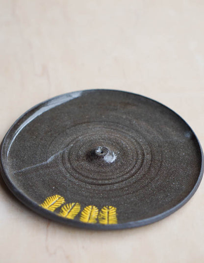 Yellow feather - incense holder